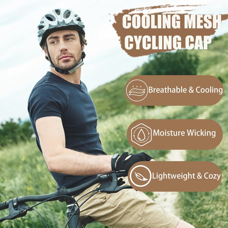 vidsel Skull Cap Cooling Helmet Liner Beanie Breathable Mesh Sweat Wicking Cycling Running Hat for Men Women - Image 4